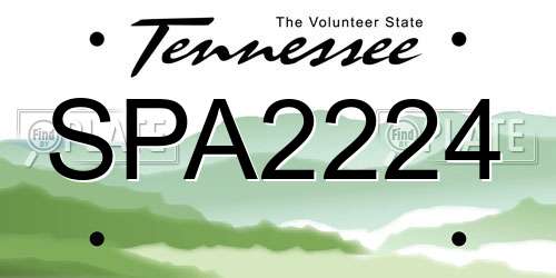 SPA2224 Tennessee License Plate