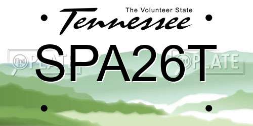SPA26T Tennessee License Plate