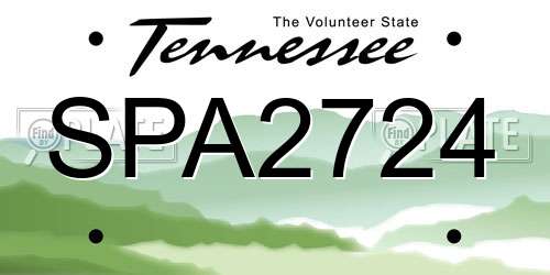 SPA2724 Tennessee License Plate