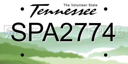 SPA2774 Tennessee License Plate