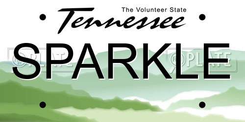 SPARKLE Tennessee License Plate