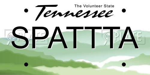 SPATTTA Tennessee License Plate