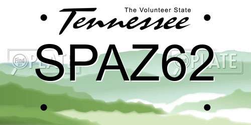 SPAZ62 Tennessee License Plate