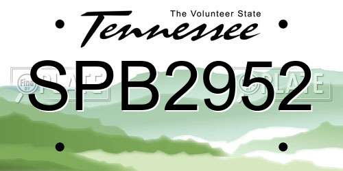 SPB2952 Tennessee License Plate