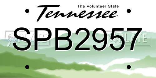 SPB2957 Tennessee License Plate
