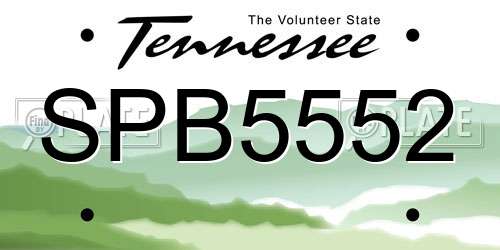 SPB5552 Tennessee License Plate