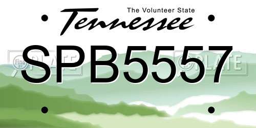 SPB5557 Tennessee License Plate