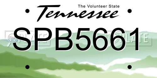 SPB5661 Tennessee License Plate
