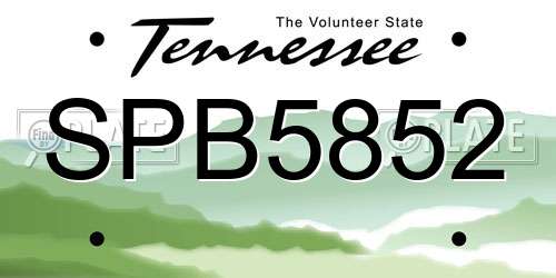 SPB5852 Tennessee License Plate
