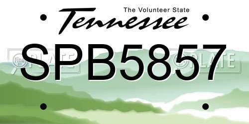SPB5857 Tennessee License Plate