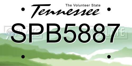 SPB5887 Tennessee License Plate