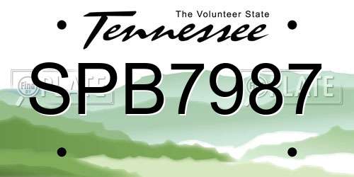 SPB7987 Tennessee License Plate