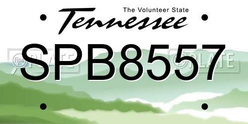 SPB8557 Tennessee License Plate