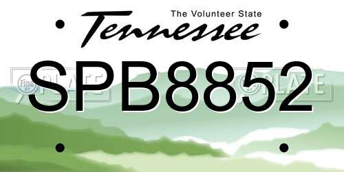 SPB8852 Tennessee License Plate