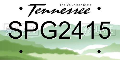 SPG2415 Tennessee License Plate