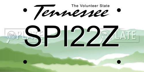 SPI22Z Tennessee License Plate