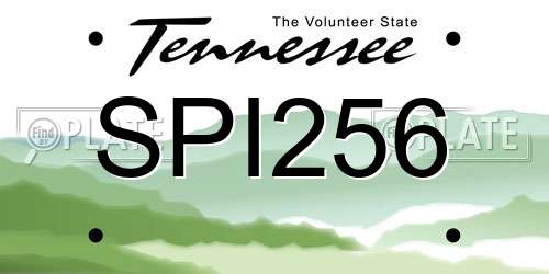 SPI256 Tennessee License Plate