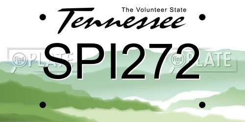 SPI272 Tennessee License Plate