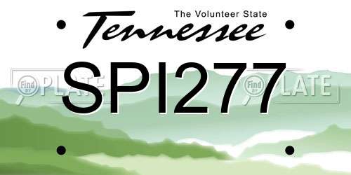 SPI277 Tennessee License Plate