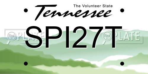 SPI27T Tennessee License Plate