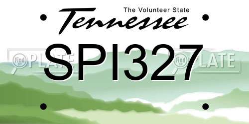 SPI327 Tennessee License Plate