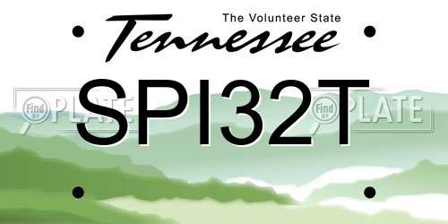 SPI32T Tennessee License Plate