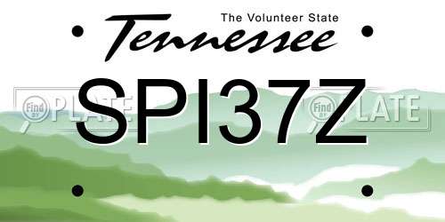 SPI37Z Tennessee License Plate