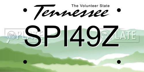 SPI49Z Tennessee License Plate