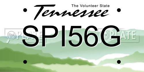 SPI56G Tennessee License Plate
