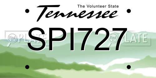 SPI727 Tennessee License Plate