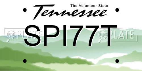 SPI77T Tennessee License Plate