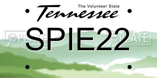 SPIE22 Tennessee License Plate