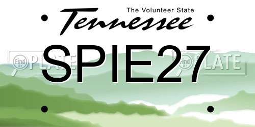 SPIE27 Tennessee License Plate