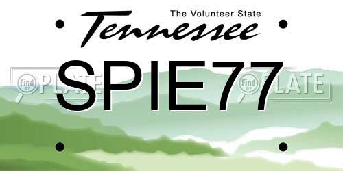 SPIE77 Tennessee License Plate