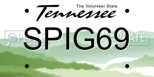 SPIG69 Tennessee License Plate
