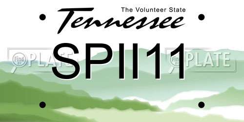 SPII11 Tennessee License Plate