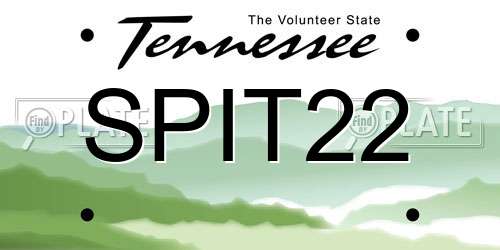 SPIT22 Tennessee License Plate