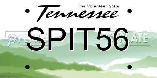 SPIT56 Tennessee License Plate