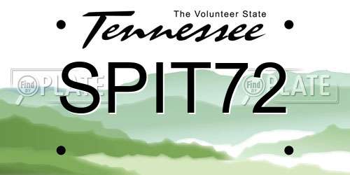 SPIT72 Tennessee License Plate