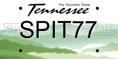 SPIT77 Tennessee License Plate