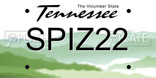 SPIZ22 Tennessee License Plate