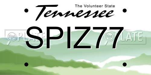 SPIZ77 Tennessee License Plate