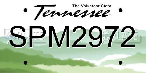 SPM2972 Tennessee License Plate