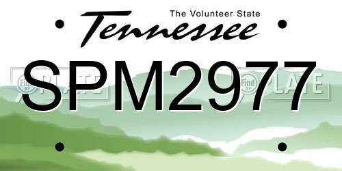 SPM2977 Tennessee License Plate