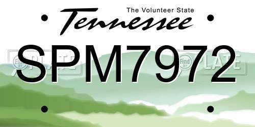 SPM7972 Tennessee License Plate