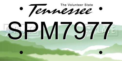 SPM7977 Tennessee License Plate