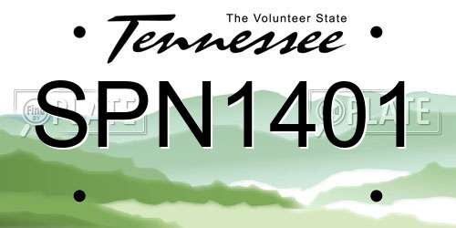 SPN1401 Tennessee License Plate