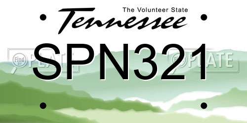 SPN321 Tennessee License Plate