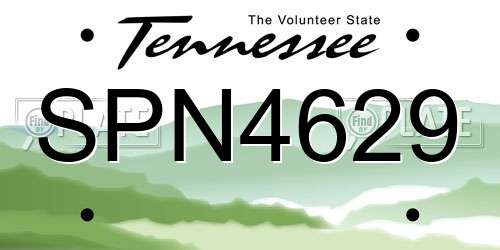 SPN4629 Tennessee License Plate