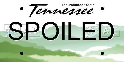 SPOILED Tennessee License Plate